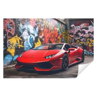 Wallarena Fototapete Kinderzimmer Jungen Auto Graffiti Sportwagen Vlies Tapete Vliestapete, Glatt Vlies Struktur Vinyl, Kinder, Tapete inklusive Kleister Vliestapete Motivtapete 1.52 m x 1.04 m