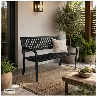Hti-Living Gartenbank 119 x 75 x 50 cm Schwarz
