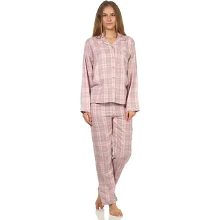 Damen Langarm Flanell Pyjama Schlafanzug kariert - 202 201 15 602 - 48-50