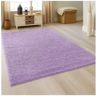Carpetia Teppich Shaggy Teppich in Flieder – moderner Hochflor für stilvolle Wohnräume, rechteckig lila 120 cm x 170 cm