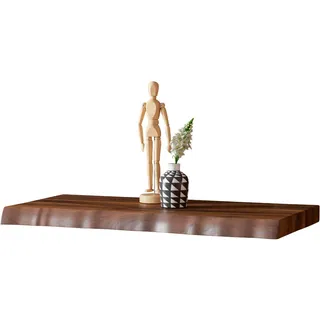 SAM Wandregal SUVA 60 cm, Akazie nussbaum lackiert, Baumkante, Regal