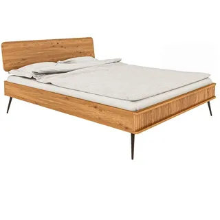 Lomadox Bettgestell KABALA-165, Liegefläche 200x220 cm, Eiche massiv geölt braun