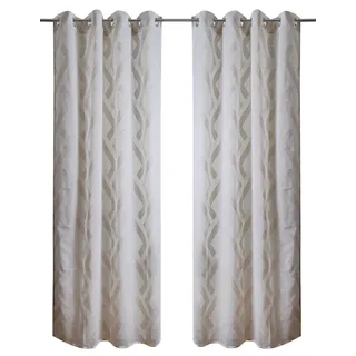 Gardine BRUNO BANANI "Lynn" Gr. 1, beige (sand), B:140cm H:145cm, Scherli, Polyester, Gardinen, schöner Schal, Scherli, zeitlos und modern