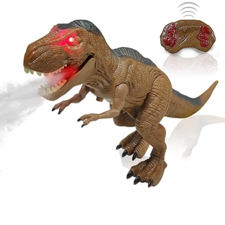 Esun Spielfigur »Ferngesteuerter Dinosaurier Spielzeug ab 4 5 6 8 jahre jungen mit LED«, (Packung, Komplettset), Dino Roboter Kinder Spielzeug mit Gehen und roar braun