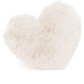 heimtexland Dekokissen Fell Kuschelkissen Plüsch Herz XL Deko Herzkissen, super weich und flauschig, Allergiker geeignet, waschbar beige