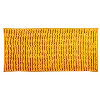 MSV Badteppich Badvorleger Duschvorleger Chenille Hochflor Badematte 40x60 cm – Safran