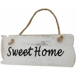 Wandschild My Own Place, Shabby-Look 10x25x1cm weiß, Dekoschild Holzschild