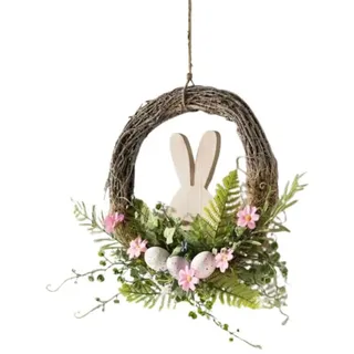 Home-trends24.de Osterkranz Kranz Pastell Ostereier Reisigkranz Ostern Kranz Deko Türkranz