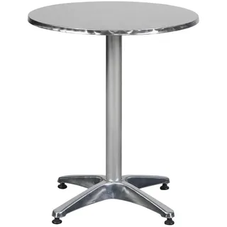 VCM Akur Bistro Gartentisch Ø 60 x 60 cm Silber/Grau