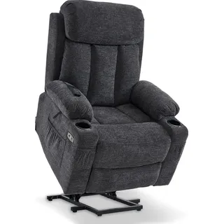 MCombo Relaxsessel 7190 Leder 100 x 112 x 86 cm Grau elektrisch