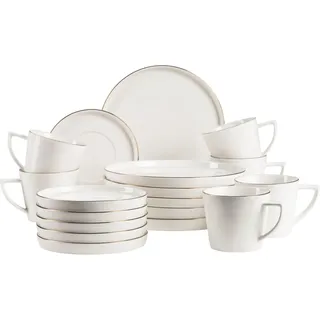 Mäser SITA Kaffeeservice 18-tlg. goldfarben/weiß