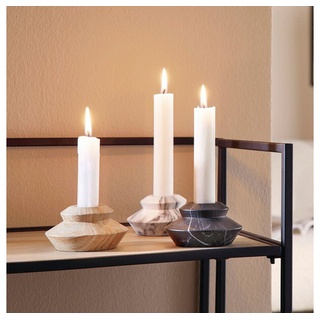 Home-trends24.de Kerzenhalter Stabkerzenhalter Kerzenhalter Kerzenständer Marmor 3er Set Deko (3 St)