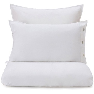 Bettbezug Bellvis Bettdeckenbezug aus 100% Leinen - 155x200 cm, Weiß, Urbanara (1 St), Schlicht & sanft strukturiert, mit Perlmuttknöpfen, aus reinem Leinen weiß