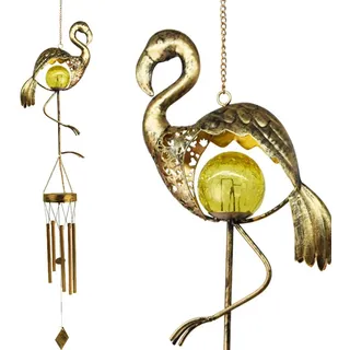 Gartenleuchten, LED Solarleuchte, Solar Flamingos Windspiel Licht, LED Gartenleuchte, LED Solarlampen für Außen Hängend, für Garten-Deko