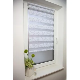 Klemmfix- Duorollo/Doppelrollo mit Druckmotiv Detroit mit verstellbaren Klemmträgern, Montage ohne Bohren, Breite: 70 cm/Höhe: 160 cm, Farbe: Taupe
