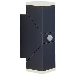 LINDBY Außenwandleuchte Aluminium 22,0 cm mit Bewegungsmelder schwarz