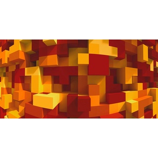 ARCHITECTS PAPER Fototapete "3D Cubes Orange" Tapeten Vlies, Wand, Schräge Gr. B/L: 5 m x 2,5 m, bunt (gelb, orange, rot) Fototapeten 3D Tapeten