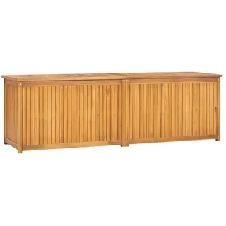 IKAYAA Gartenbox Wasserdicht XXL Holz Teak Auflagenbox Wetterfest Kissenbox Werkzeugkasten Gerätebox Gartentruhe Holz 175 x 50 x 55 cm