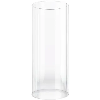 Großer Kerzenhalter aus Glas für Hurricane & Stumpen, rund, transparent, kegelförmig, mit offenen beiden Enden für Lampenschirm-Ersatz, Teelicht, Weihnachten (1 Stück, Größe: 20 x 8,5 cm)