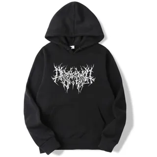 YONY New Gothic Übergroßer Hoodie Langarm Harajuku Pullover Männer und Frauen Ästhetische Hip Hop Retro Freunde Winter Männer-Schwarz,L