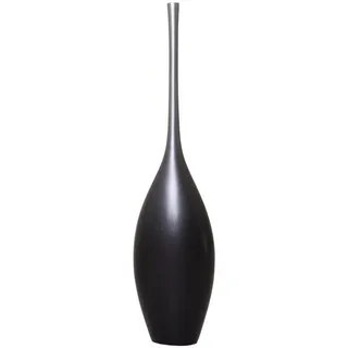 VIVANNO Bodenvase Bodenvase Standvase Fiberglas Silber Schwarz Seidenmatt CHANTAL - schwarz|silberfarben 30 cm x 120 cm x 20 cm