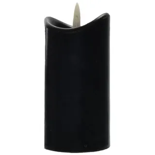 B&S LED-Kerze Echtwachskerze schwarz 15 Ø 7 cm mit Timer schwarz