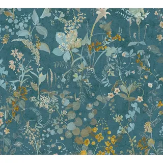 A.S. Création Vliestapete Blumen 53 cm x 1005 cm 1 St Petrol 388253