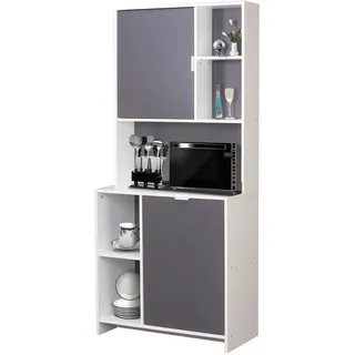 Hti-Living Küchenschrank Malin 80 x 39 x 180 cm Weiß/Grau