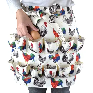 Angaekkot Eierschürze - Eiersammelschürze mit 12 Taschen - Für Hühnereier, Enteneier, Gans Eier - Arbeitskleidung für Landwirte, Hühnerhalter, Bauernhofbesitzer - Unisex-Erwachsene, Mehrfarbig