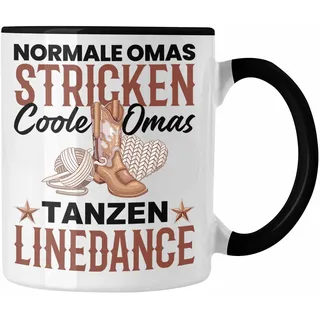 Trendation - Oma Linedance Tasse Geschenk Coole Oma Line Dance Tänzerin Geschenkidee (Schwarz)