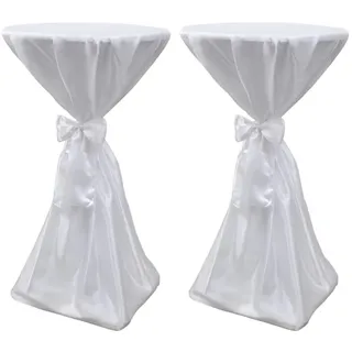 vidaXL Stehtischhusse Weiß 70 cm 2er Set