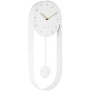 Karlsson Wall Clock Pendelanhänger aus weißem Stahl | Rund - skandinavisch - Stahl - Wanduhr Modern Wohnzimmer - Wanduhren
