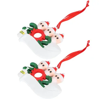Set Mit 2 Personalisierten Weihnachtsdekorationen 2020, Hängemasken, Heimdekorationen, Geschenke Für Die Familie
