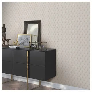 Erismann Vliestapete Federn Muster Pfau Abstrakt Beige Grau Metallic 10346-37