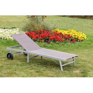 MERXX Gartenliege Aktionsliege, 1 St., 5-fach verstellbar, Aluminiumgestell mit Textilbezug braun