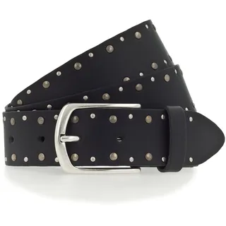 Mustang Nietengürtel Leder 3,5 cm schwarz 100
