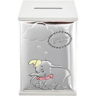 Disney – Dumbo – Echt versilberte Spardose – hergestellt in Italien – Offiziell lizenziertes Disney-Merchandise-Produkt – Haushaltswaren für Bargeld, frühe Jahre, Erwachsene, Kinderzimmer,