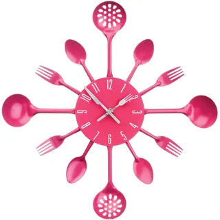 Premier Housewares 2200671 Besteck Wanduhr,heiß rosa