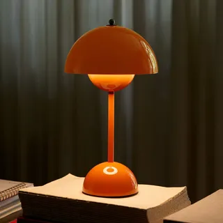 Tischleuchte &Tradition, Flowerpot VP9, dimmbar, Orange, für Wohnzimmer, Kunststoff, Design - 29.5