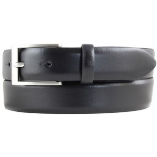 BELTINGER Ledergürtel »Gürtel aus glattem Leder 3 cm - Anzug-Gürtel für Herren 30mm - Chino-G« schwarz|silberfarben 120 cm (Gesamtlänge 135 cm)