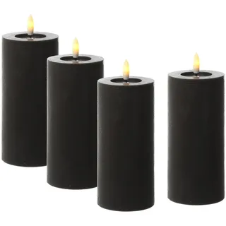 441 LED Kerzenset LINA 15 cm schwarz 4 St.