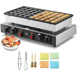 Vevor mini Pfannkuchen Maschine, 50 Stk., 43 mm Durchmesser, Dorayaki-Backmaschine, 1700 W, duale Temperatur- und Zeitregelung, in Küchen und Restaurant