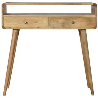 Artisan Furniture Konsolentisch, Braun, Holz, Echtholz,Mangoholz, Holz Optik, 2 Schubladen, Rechteckig, 90x90x35 cm, FSC 100%, Handmade in India, Wohnzimmer, Wohnzimmertische, Konsolentische
