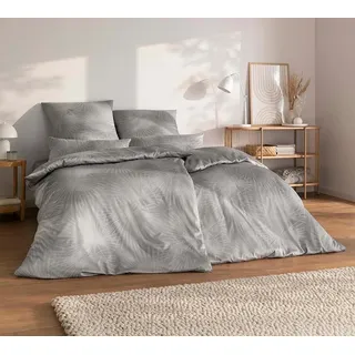 Estella Bettwäsche Estella Mako-Satin Bettwäsche 155x220 Candela grau Feuerwerk silber, Mako-Satin, 2 teilig grau