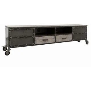 MASSIVMOEBEL24.DE Mango TV-Board 220x40x60 cm Grau Holz