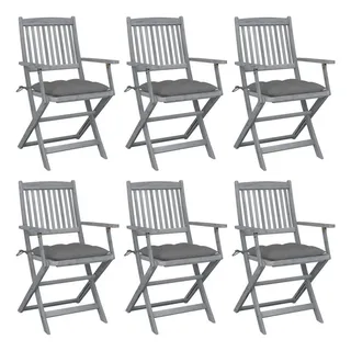 vidaXL Klappbare Gartenstühle 57 x 57 x 91 cm braun 6 St.
