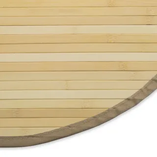 Homestyle4u 375, Bambusteppich rund 90 cm mit Bordüre Bambusmatte Bad Teppich rutschfest Natur