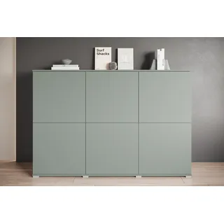 OTTO home Highboard OTTO HOME "Kenia, moderne grifflose Hochkommode mit 6 Türen, Breite 180 cm", grün (salbei), B:180cm H:125cm T:39,5cm, Sideboards, Highboard, Push-to-Open-Fronten, höhenverstellbaren Einlegeböden, Topseller