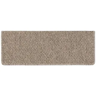 casa pura Stuffenmatten innen 1 Stück, rechteckig Selbstklebend in Sisal-Optik Treppenstuffen Matten Taupe 65x23,5 cm Kalkuta