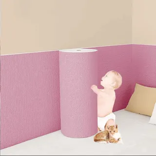 HLTQL Wandpaneele Gepolstert Kinderzimmer,500 * 50cm Wand Wandkissen Selbstklebend Kinderzimmer Wall Panels Paneele Selbstklebend Schlafzimmer Wandschutz Bett Wandpolster(B/Thick/2.5mm)